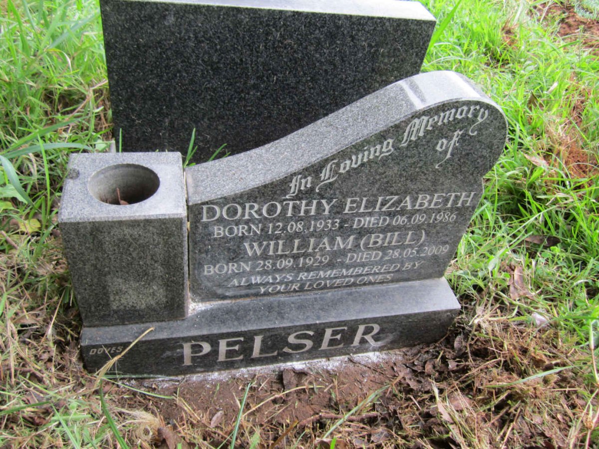 PELSER William 1929-2009 &amp; Dorothy Elizabeth 1933-1986