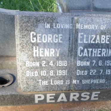 PEARSE George Henry 1918-1991 &amp; Elizabeth Catherine 1922-1991