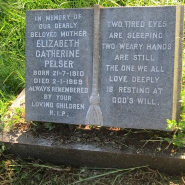 PELSER Elizabeth Catherine 1910-1969