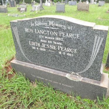PEARCE Roy Langton -1952 &amp; Edith Jessie 1888-1965
