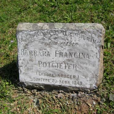 POTGIETER Barbara Francina nee KRUGER -1949