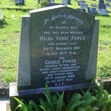 POWER George -1992 &amp; Hilda Annie -1951