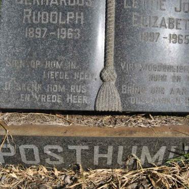 POSTHUMUS Gerhardus Rudolph 1897-1963 &amp; Lettie Joey Elizabeth 1887-1965