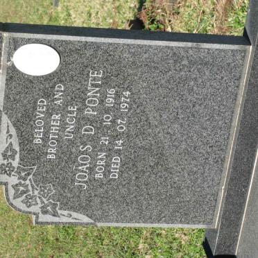 PONTE Joaos D. 1916-1974 :: GONCALVES Jose 1921-2006 &amp; Carlota 1918-1991