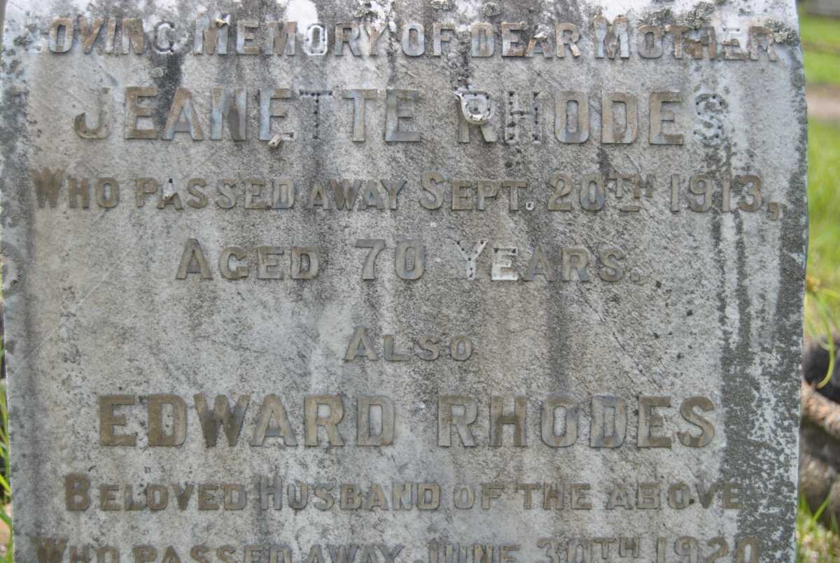 RHODES Edward -1920 &amp; Jeanette -1913