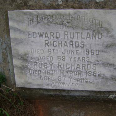 RICHARDS Edward Rutland -1960 &amp; Ruby -1982