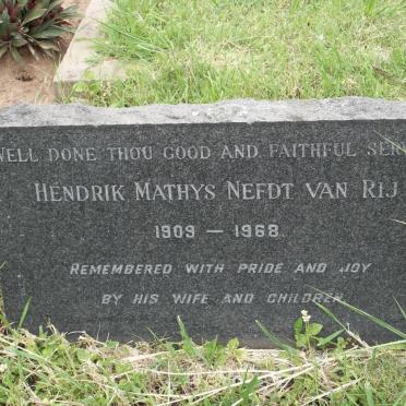 RIJ Hendrik Mathys Nefdt, van 1909-1968