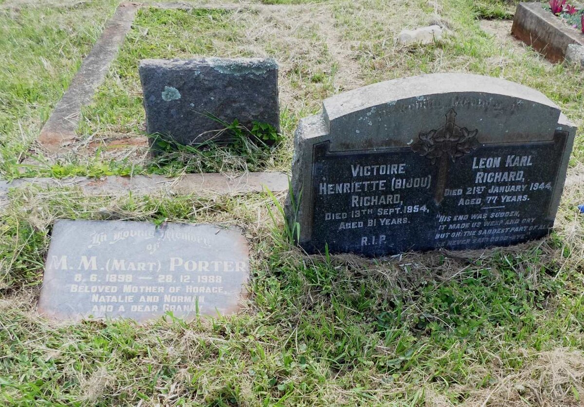 RICHARD Leon Karl -1944 &amp; Victoire Henriette BIJOU -1954 :: PORTER M.M. 1898-1988