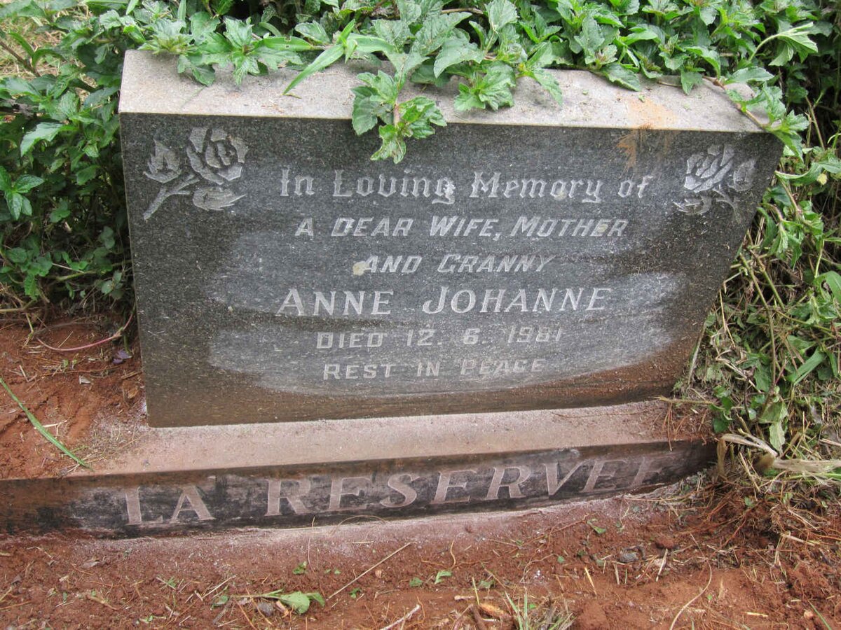 RESERVEE Anne Johanne, la -1981