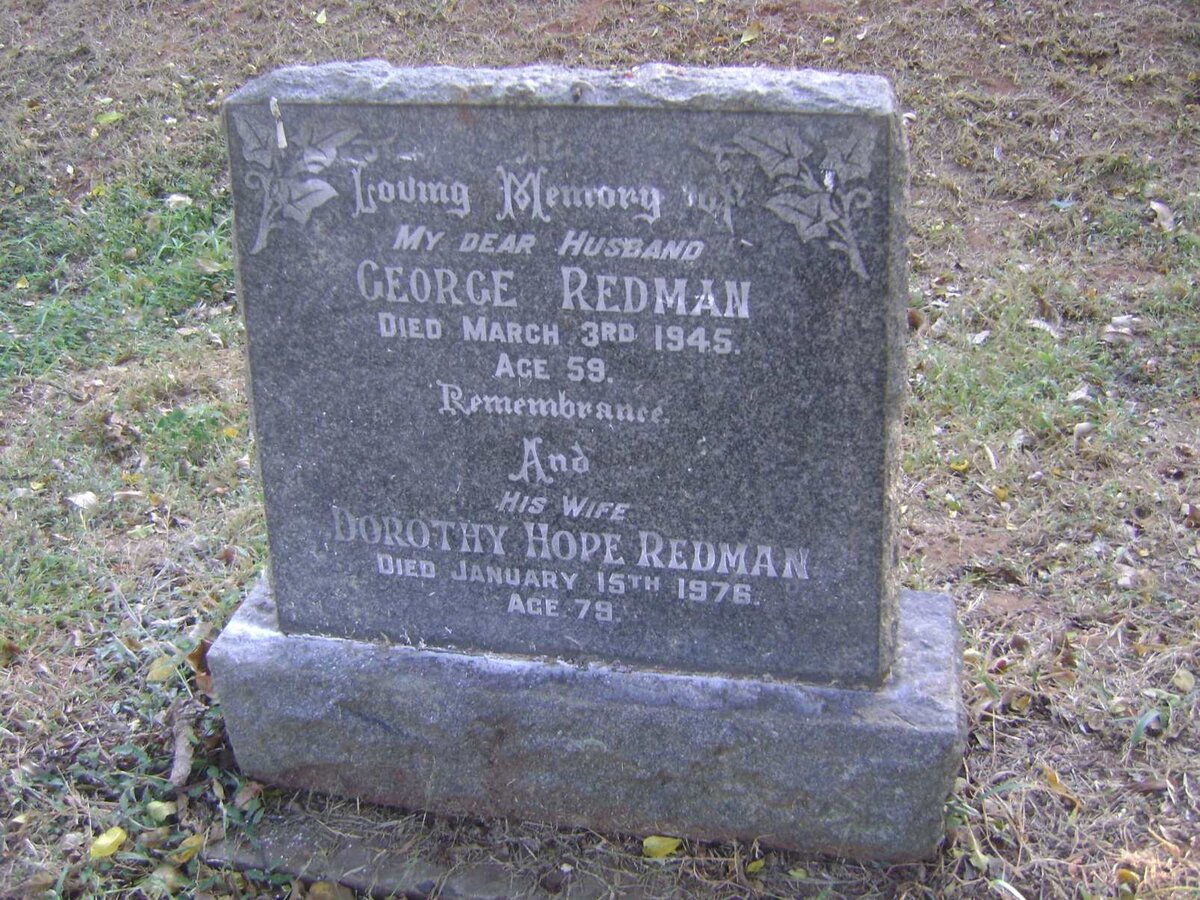 REDMAN George -1945 &amp; Dorothy Hope -1976