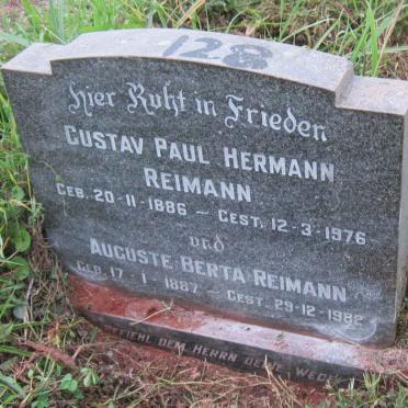REIMANN Gustav Paul Hermann 1886-1976 &amp; Auguste Berta 1887-1982