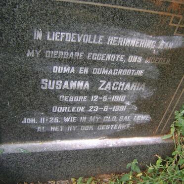 RENSBURG Susanna Zacharia, Janse van 1910-1991