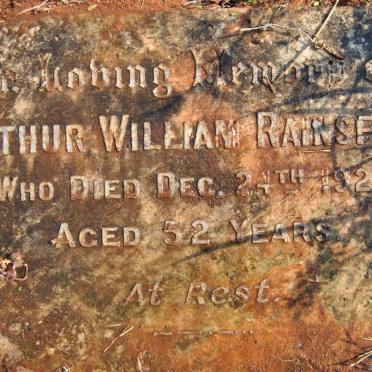 RAINSFORD Arthur William -1925