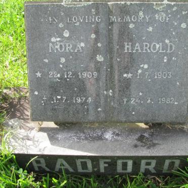 RADFORD Harold 1903-1982 &amp; Nora 1909-1974