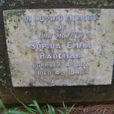 RADEMAN Sophia Emma 1867-1940