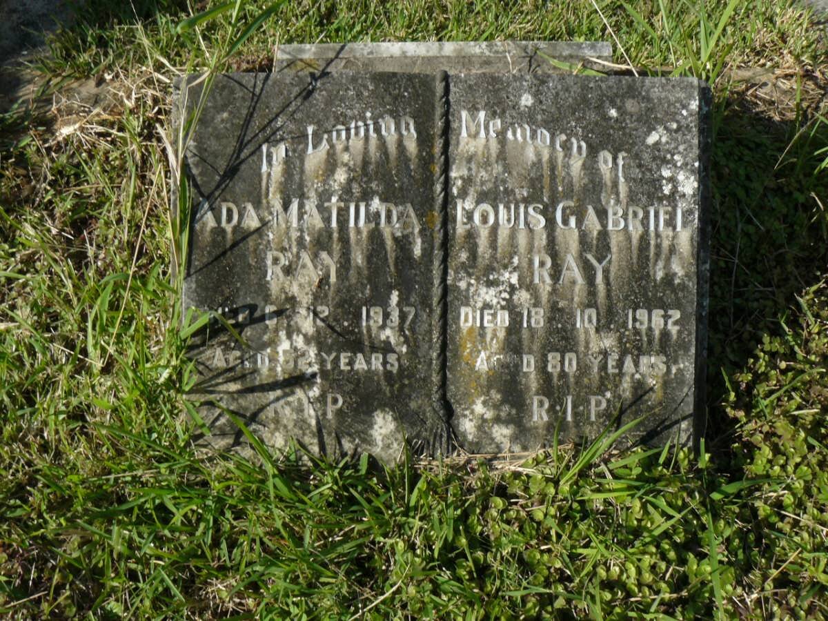 RAY Louis Gabriel -1962 &amp; Ada Matilda -1937