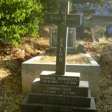 RALPH Edmund Cecil 1920-1980 :: RALPH Marietta Theresa 1924-2000