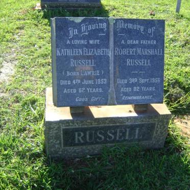 RUSSELL Robert Marshall -1956 &amp; Kathleen Elizabeth LAWRIE -1953
