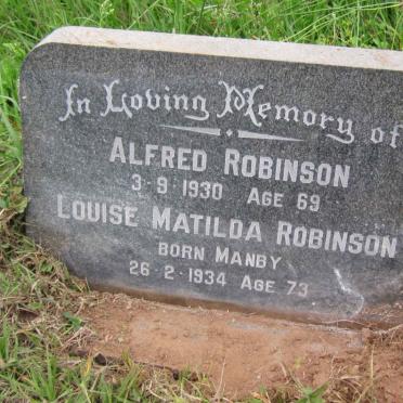ROBINSON Alfred -1930 &amp; Louise Matilda MANBY -1934