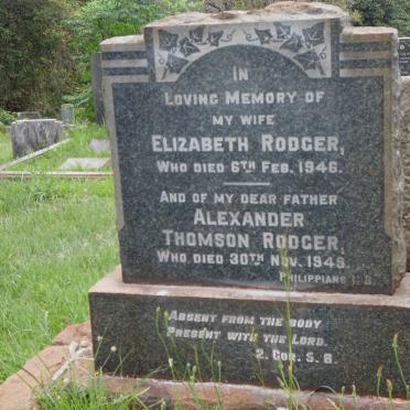 RODGER Alexander Thomson -1949 &amp; Elizabeth -1946