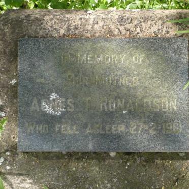 RONALDSON Agnes D. -1961