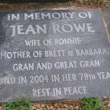 ROWE Frederick Brett Billing -1968 &amp; Ruth -1973 :: ROWE Ronnie -1984 &amp; Jean -2004