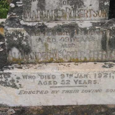 ROBERTSON Alexander McGrigor -1921 &amp; Margaret -1920