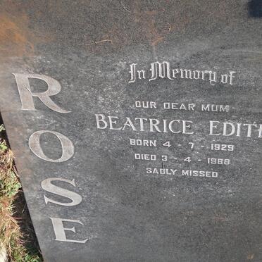 ROSE Beatrice Edith 1929-1988