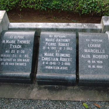 ROBERT M.A. Pierre -1952 :: ROBERT M.N. Louis -1962 :: M. Marie Therese TYACK 1930-1983 :: ROBERT Marie Anthony Pierre 1921-1981