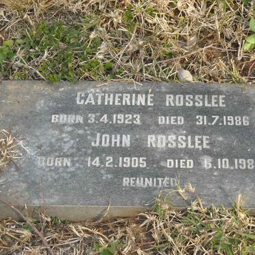 ROSSLEE John 1905-1986 &amp; Catherine 1923-1986 