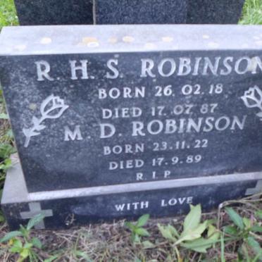 ROBINSON D.H.S. 1918-1987 :: ROBINSON  M.D. 1922-1989