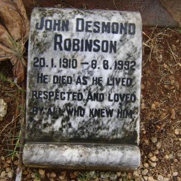 ROBINSON John Desmond 1910-1992