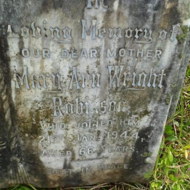 ROBINSON William Edwin -1941 &amp; Mary Ann WRIGHT -1944