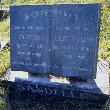 SANDELLS Albert William -1936 &amp; Alletta -1967