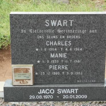 SWART Charles 1964-1964 :: SWART Manie 1959-1981 :: SWART Pierre 1960-1983 :: SWART Jaco 1970-2009