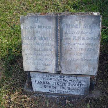 SWANEY Hannah Jenkyn -1964 :: TRAILL Hilda -1931 :: MUIRHEAD Stuart Keith -1934