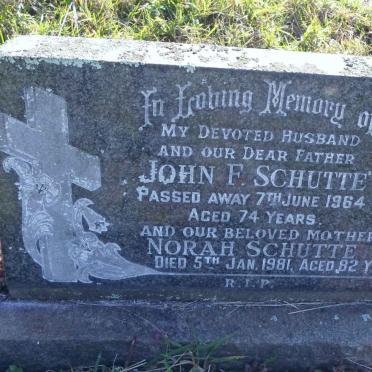 SCHUTTE John F. -1964 &amp; Norah -1981