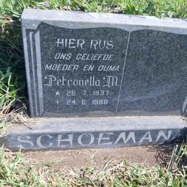 SCHOEMAN Petronella M. 1937-1988