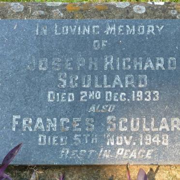 SCULLARD Joseph Richard -1933 &amp; Frances -1948