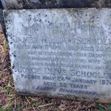 SCHOOLING James William -1985 &amp; Joyce Olive -1974