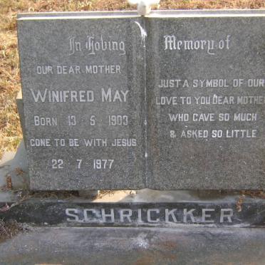 SCHRICKKER Winifred May 1903-1977