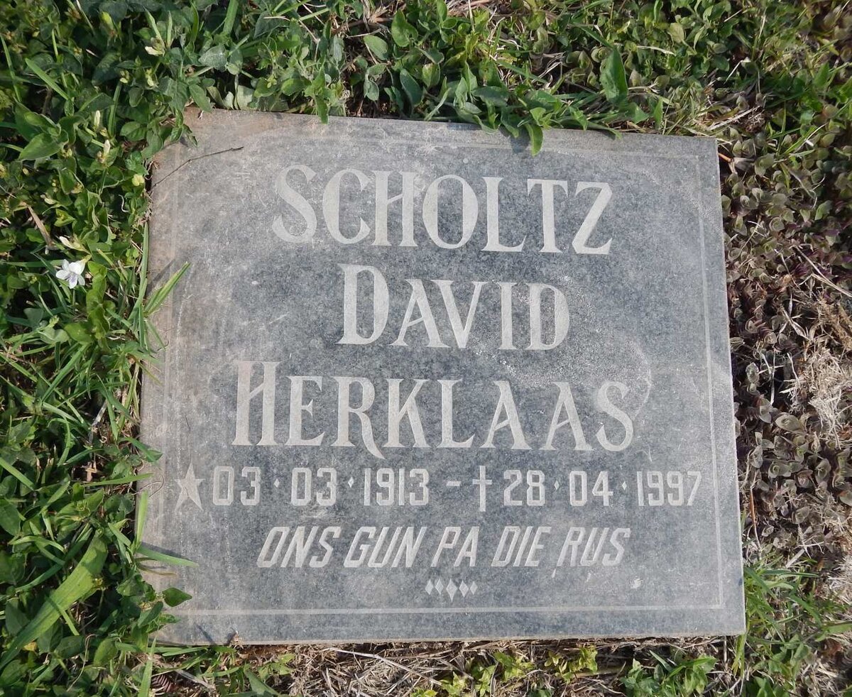 SCHOLTZ David Herklaas 1913-1997