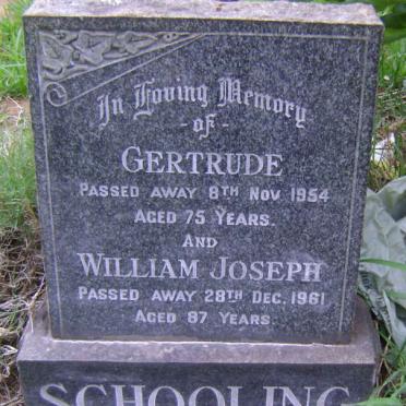 SCHOOLING William Joseph -1961 &amp; Gertrude -1954