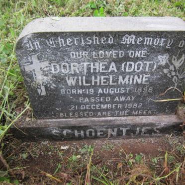 SCHOENTJES Dorthea Wilhelmine 1898-1982