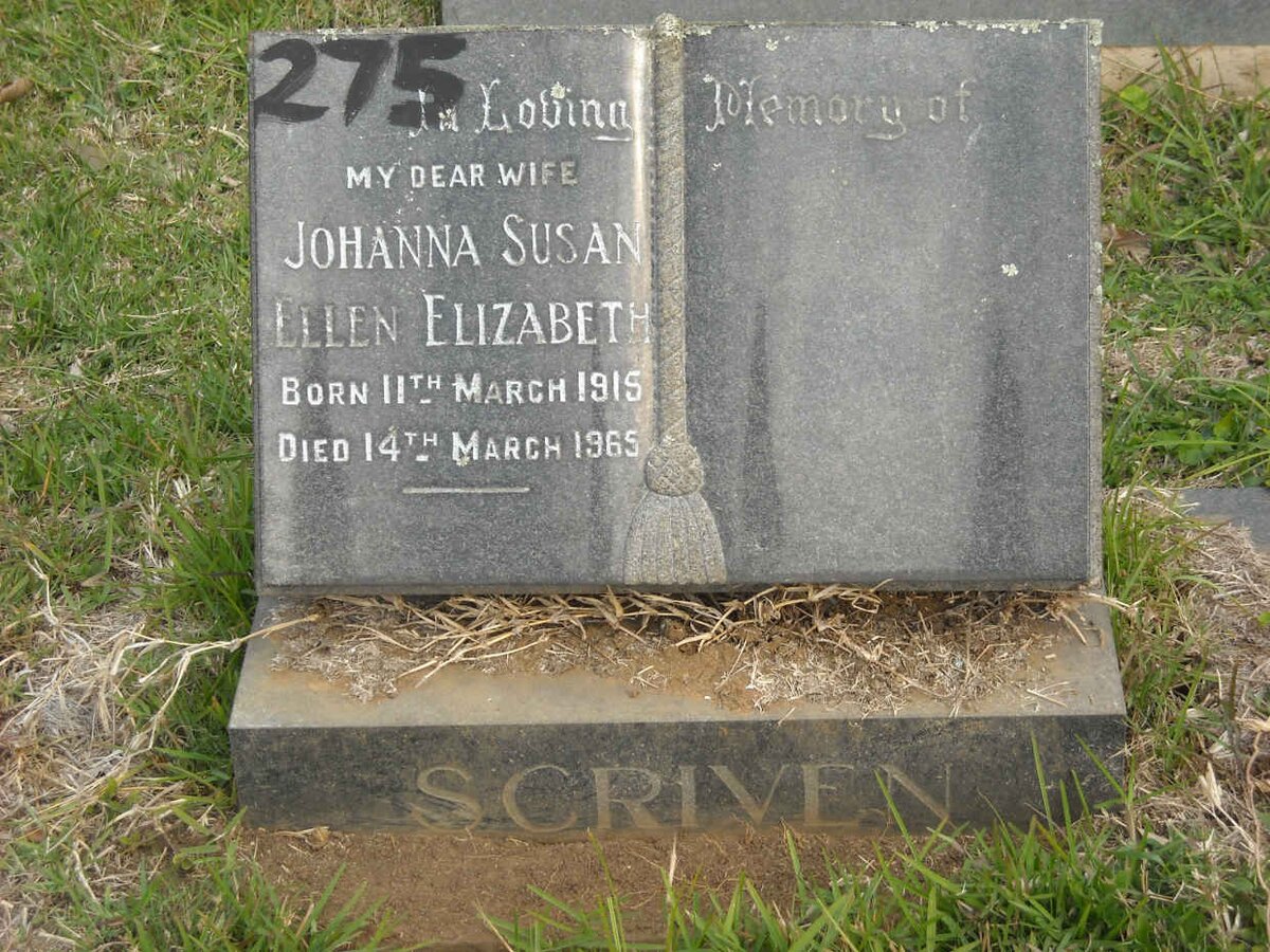 SCRIVEN Johanna Susan Ellen Elizabeth 1915-1965