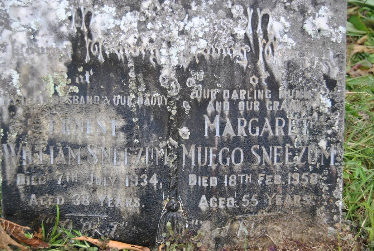 SNEEZUM Ernest William -1934 &amp; Margaret Muego -1958