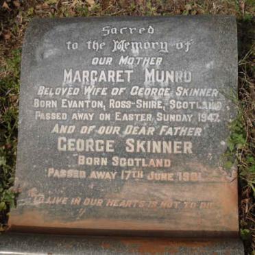 SKINNER George -1961 &amp; Margaret Munro -1942