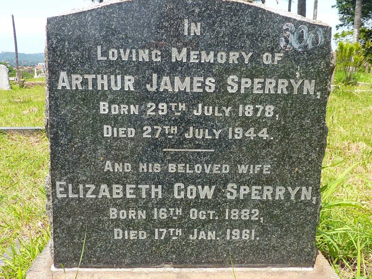 SPERRYN Arthur James 1878-1944 &amp; Elizabeth Gow 1882-1961