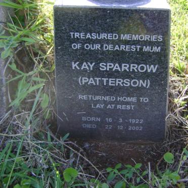 SPARROW Kay nee PATTERSON 1922-2002