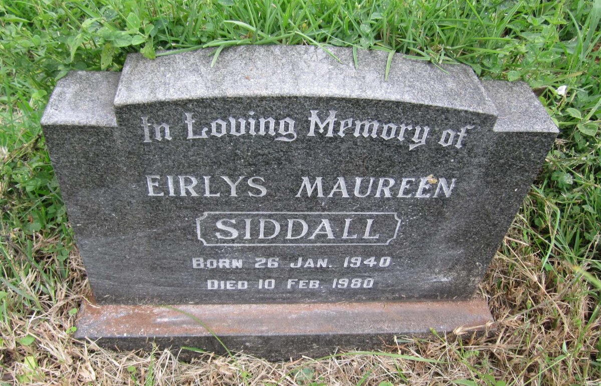SIDDALL Eirlys Maureen 1940-1980